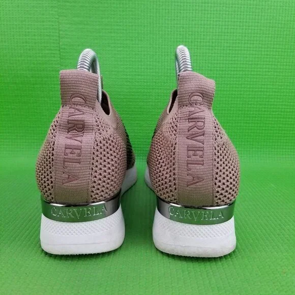 ✅Carvela Janeiro Embellished Knitted Trainers BLUSH Pull On Sneakers Women's 36 - Picture 9 of 13
